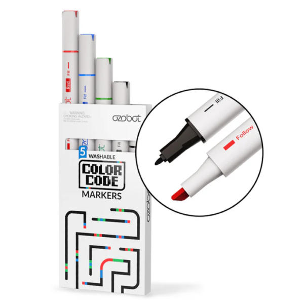 Ozobot Color Code Markers 5-pack Washable Dual Tip - Image 2