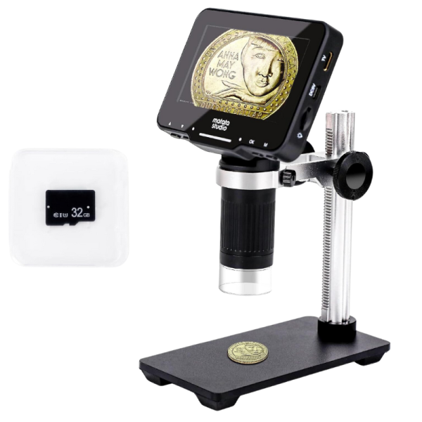 MatataStudio M2B 1000X Digital Microscope with 4.3'' LCD Screen TV Supported 1080P Magnifier for Kids STEM Toys