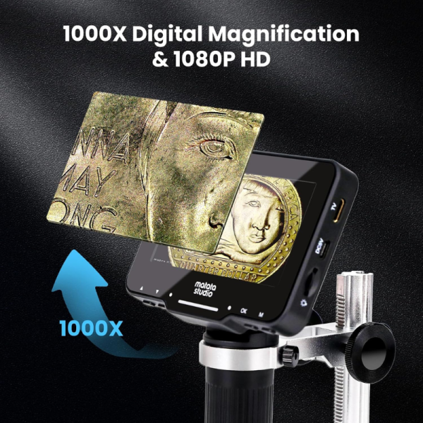 MatataStudio M2B 1000X Digital Microscope with 4.3'' LCD Screen TV Supported 1080P Magnifier for Kids STEM Toys - Image 2