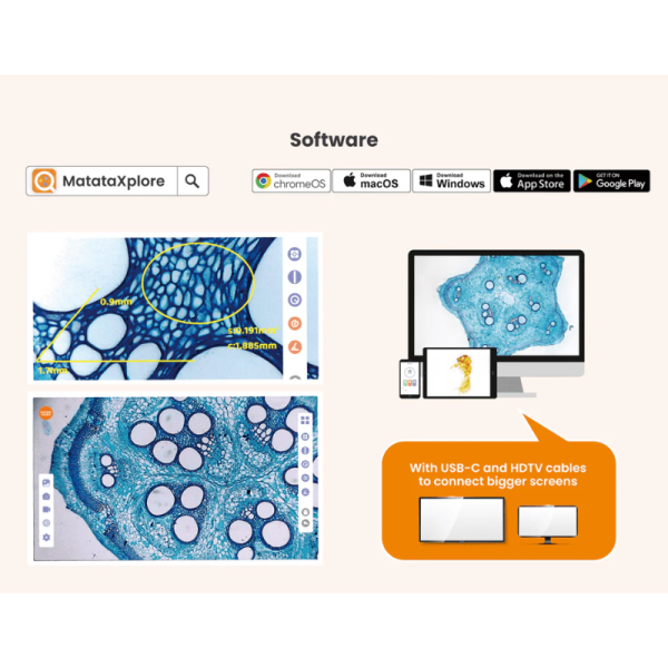 MatataStudio MT3 Digital Microscope Biological Camera Sensor 7'' LCD HD Screen - Image 6