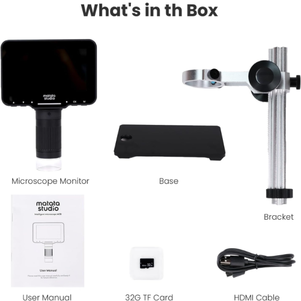 MatataStudio M2B 1000X Digital Microscope with 4.3'' LCD Screen TV Supported 1080P Magnifier for Kids STEM Toys - Image 8