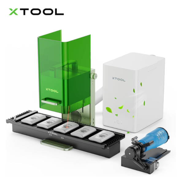 xTool F1 Deluxe Bundle Dual Laser Engraver with Slide Extension, Rotary Extension and Smoke Purifier