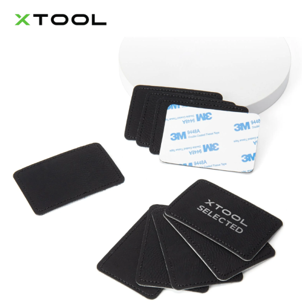 xTool Black to Silver Laserable PU Rectangular Patch (10pcs)