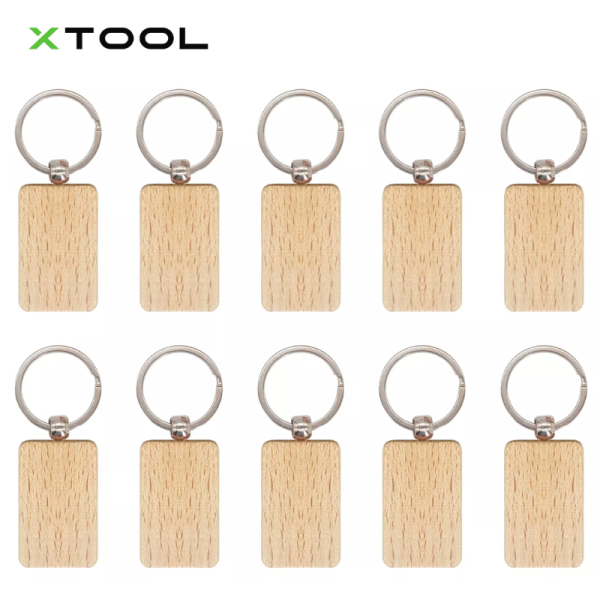 xTool Rounded Rectangle Wooden Keychain (10pcs)