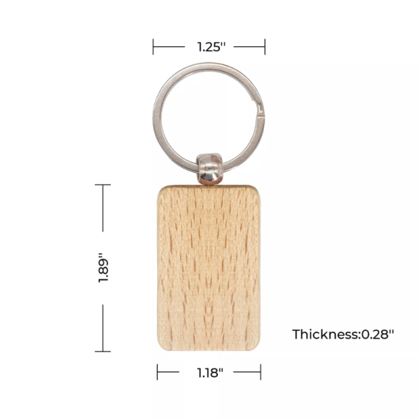 xTool Rounded Rectangle Wooden Keychain (10pcs) - Image 3