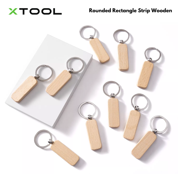 xTool Rounded Rectangle Wooden Keychain (10pcs) - Image 5