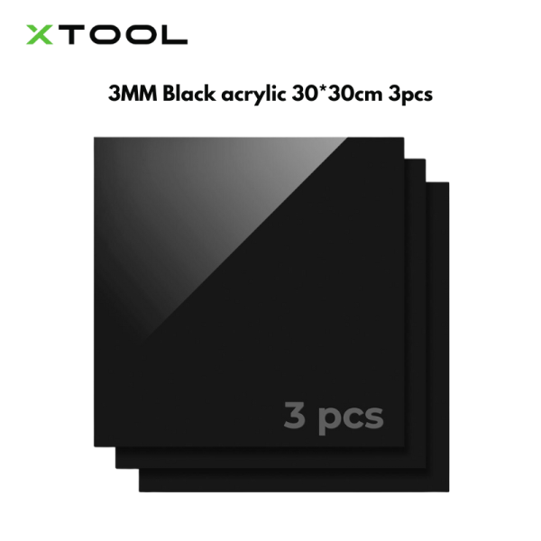 xTool 3MM Black acrylic 30*30cm 3pcs, 3mm Basswood Plywood 12*12inch 30pcs - Image 2