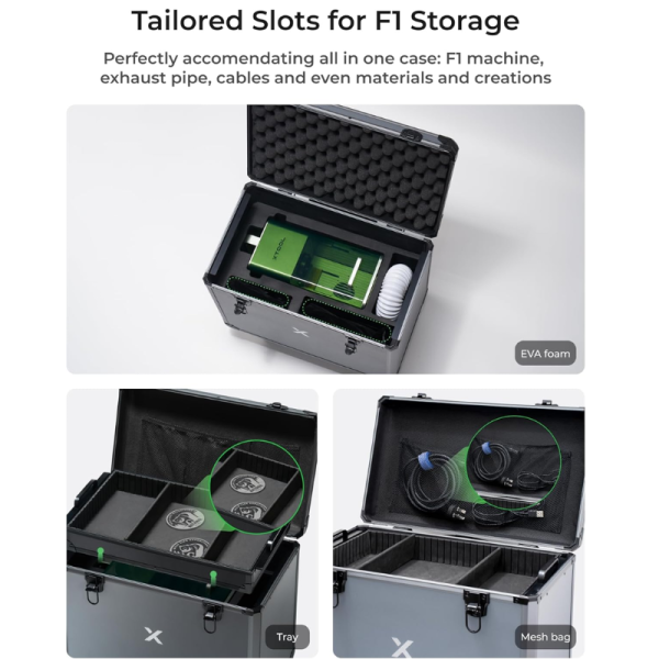 xTool F1 Rolling Hard Case for F1 Craftshow, Shockproof Shell and Embedded Foam Protect F1 Laser Machine - Image 2