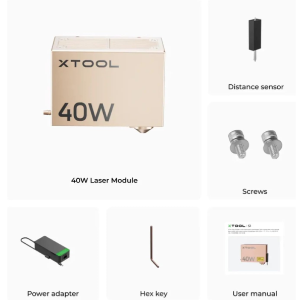 xTool S1 40W Laser Module for xTool S1 Laser Engraver & xTool S1 1064nm Infrared Laser Module for xTool S1 Laser Engraver - Image 5