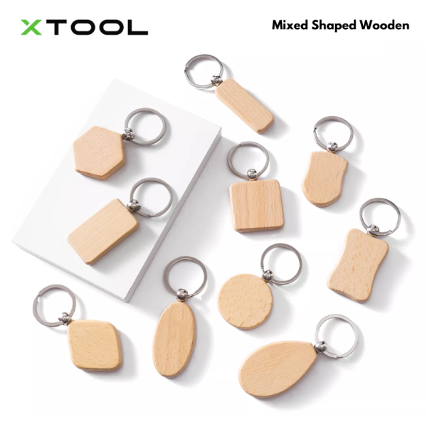 xTool Rounded Rectangle Wooden Keychain (10pcs) - Image 6