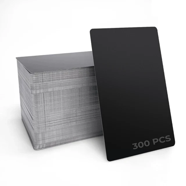 XTool Material Glossy Black Aluminum Metal Business Cards (300pcs) for Laser Engraving - Image 2