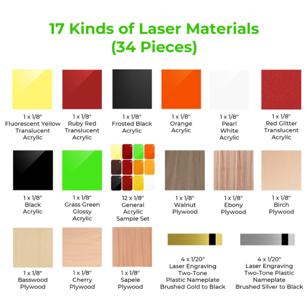 xTool S1 Laser Material Kit (34pcs) - Image 3