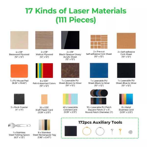 xTool Laser Material Explore Kit (111pcs) - Image 6