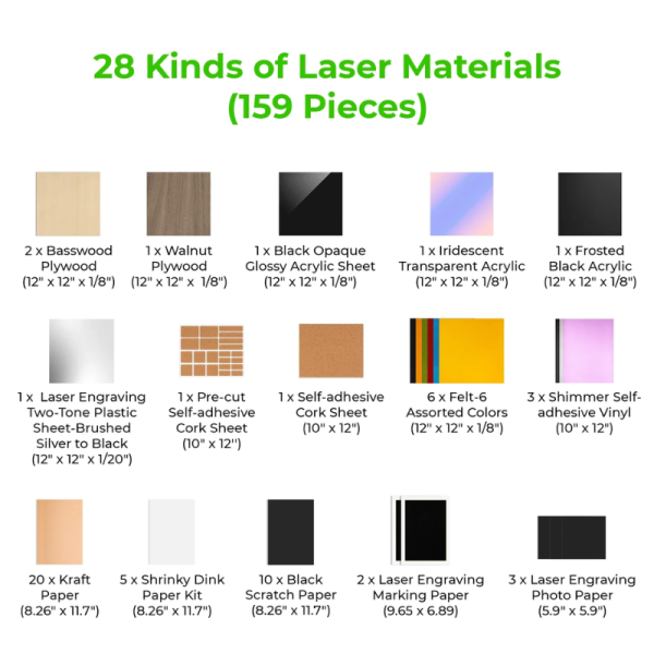 xTool Ultimate Laser Material Kit (159pcs) - Image 6