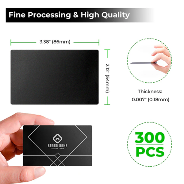 XTool Material Glossy Black Aluminum Metal Business Cards (300pcs) for Laser Engraving - Image 9