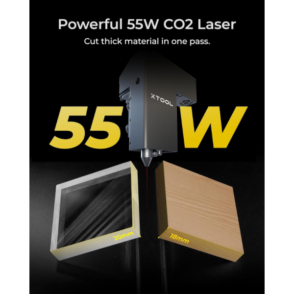 xTool P2S 55W CO2 Laser Cutter Smart Desktop CO2 Laser Engraver and Cutter Machine, Dual Smart 16MP Cameras - Image 4