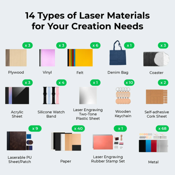 xTool Ultimate Laser Material Kit (159pcs) - Image 3