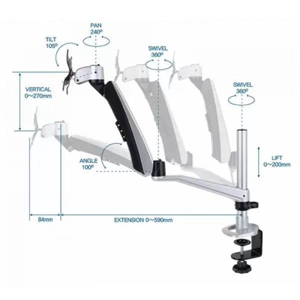 Infinite Monitor Arm MR126 (Single Monitor) - Image 5