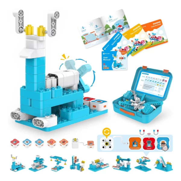 WhalesBot A3 12-in-1 STEM Blocks Coding Robot Kit Screen-Free Coding STEM Robotics Ages 3+