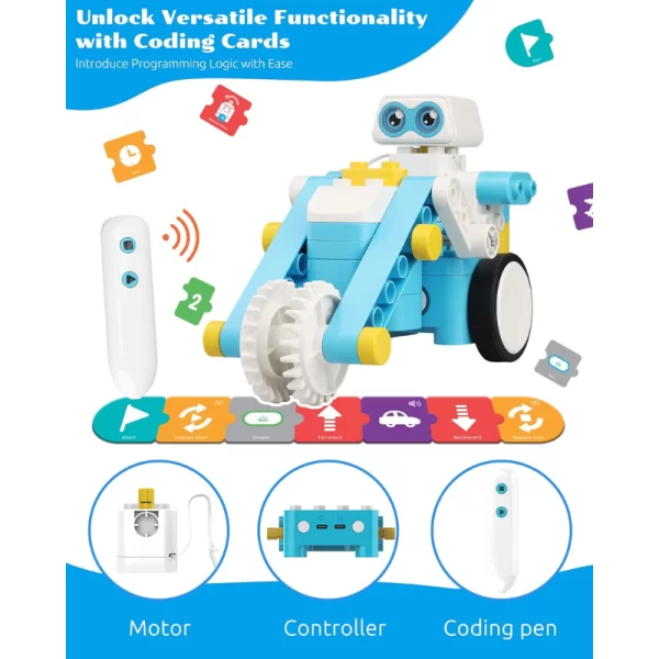 WhalesBot B3 Pro 24-in-1 STEM Card & Pen Coding Robot Kit STEM Robotics for Kids Ages 4+ - Image 3