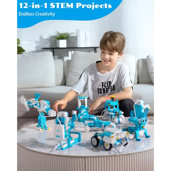 WhalesBot D3 Pro 12-in-1 STEM Wecode Pad Coding Robot Kit for Kids Ages 6+ Learn Coding & Construction - Image 2