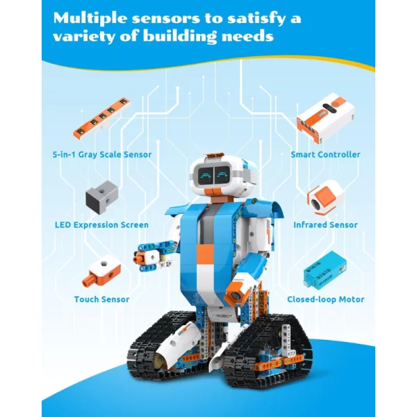 WhalesBot E7 Pro 12-in-1 STEM APP Coding Robot Kit Scratch Programming for Kids Ages 8+ - Image 4